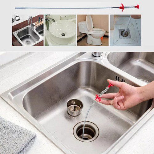 🛠️ Stainless Steel Hair Catching Drain Cleaner Wire Spring Sink Cleaning Stick (50cm)