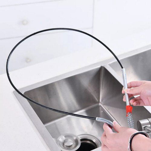 🛠️ Stainless Steel Hair Catching Drain Cleaner Wire Spring Sink Cleaning Stick (50cm)