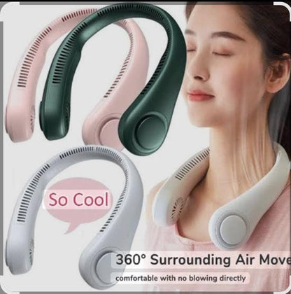 5000mAh Hanging Neck Fan Portable Folding Bladeless Ventilador Type-C  neck fans rechargeable 360°