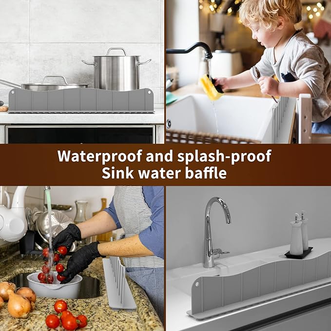 Kitchen Sink Splash Guard – Extra Wide Water Protection